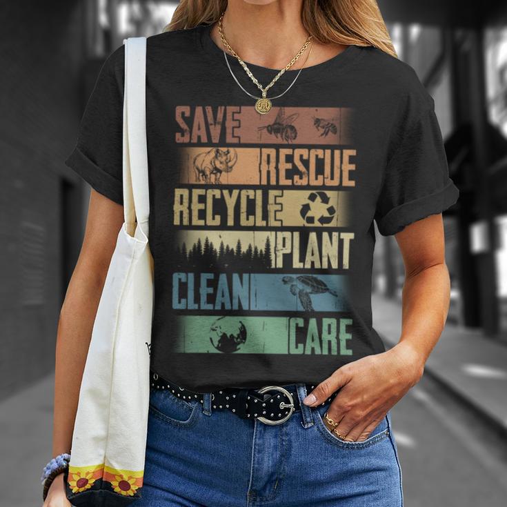 Save Rescue Recycled Plant Clean Care V3 Unisex T-Shirt Gifts for Her