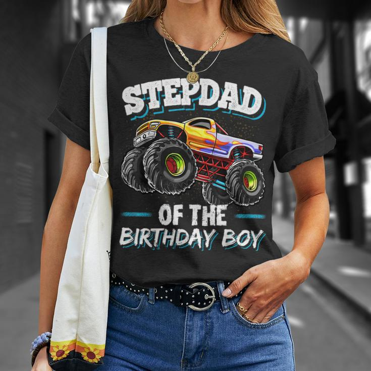 Stepdad Of The Birthday Boy Matching Family Monster Truck Unisex T-Shirt Gifts for Her