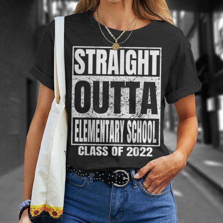 Straight Outta Elementary School Graduation Class 2022 Funny Unisex T-Shirt Gifts for Her