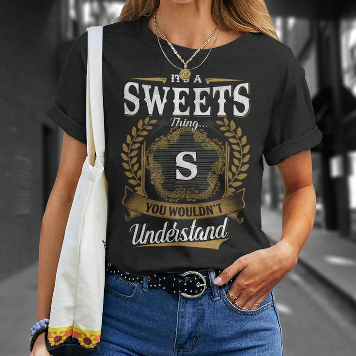 Sweets Blood Runs Through My Veins Name V2 Unisex T-Shirt Gifts for Her