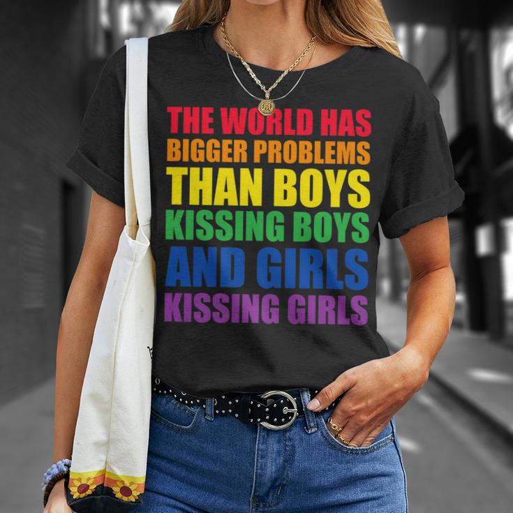 The World Has Bigger Problems Lgbt-Q Pride Gay Proud Ally Unisex T-Shirt Gifts for Her