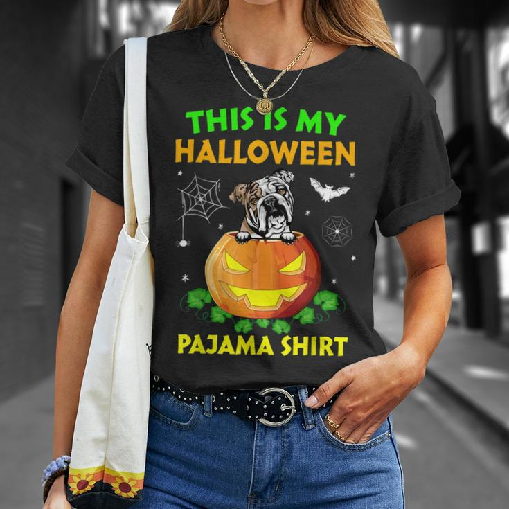This Is My Halloween Costume Pajama English Bulldog Lover Unisex T-Shirt Gifts for Her
