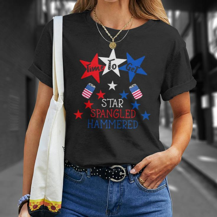 Time To Get Star Spangled Hammered 4Th Of July Drinking Gift Unisex T-Shirt Gifts for Her
