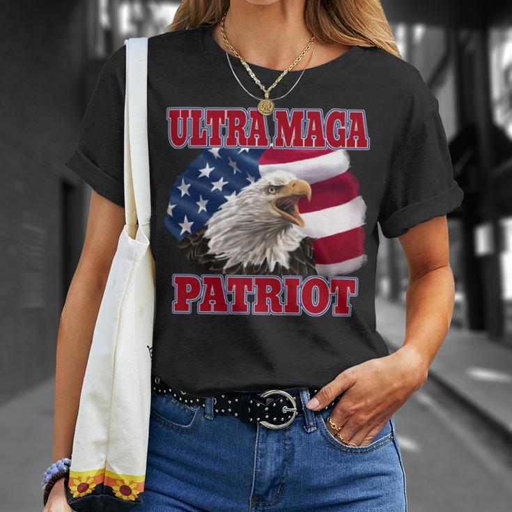 Ultra Maga Patriot American Eagle Us Flag Unisex T-Shirt Gifts for Her