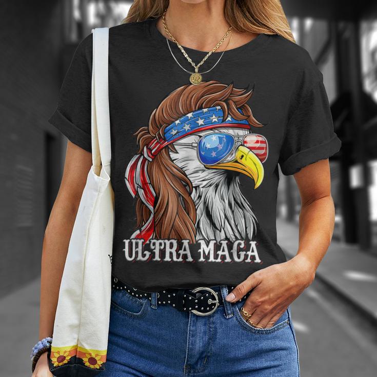 Ultra Maga Trump Sunglasses Eagle Head Usa Flag Bandana Unisex T-Shirt Gifts for Her