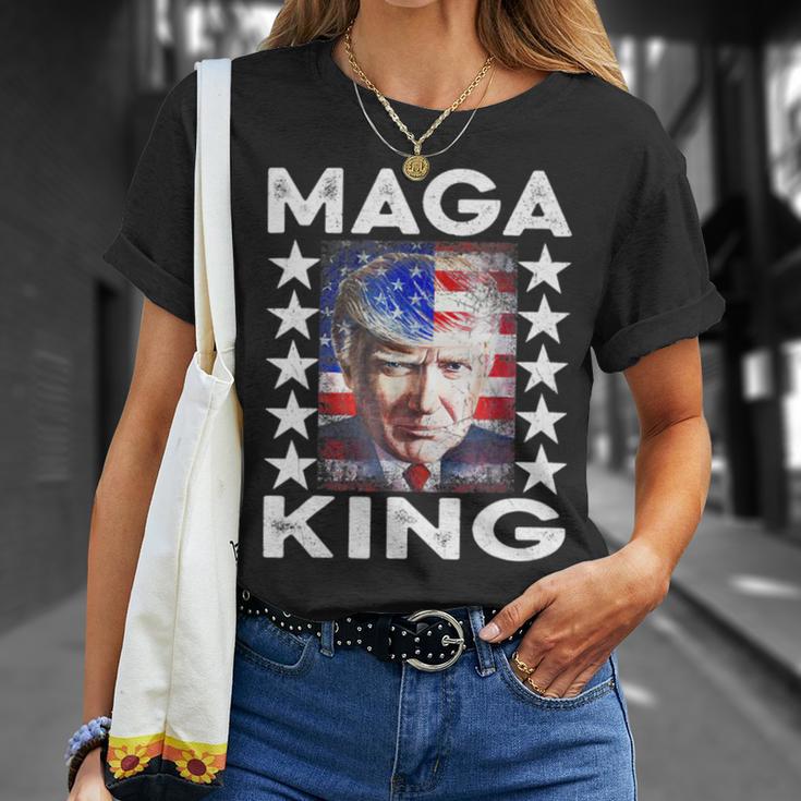 Ultra Mega King Trump Vintage American Us Flag Anti Biden Unisex T-Shirt Gifts for Her