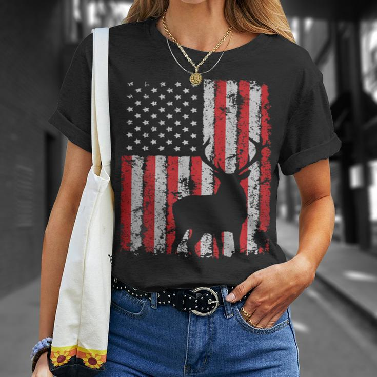 Usa Flag Day Deer Hunting 4Th July Patriotic Gift Unisex T-Shirt Gifts for Her