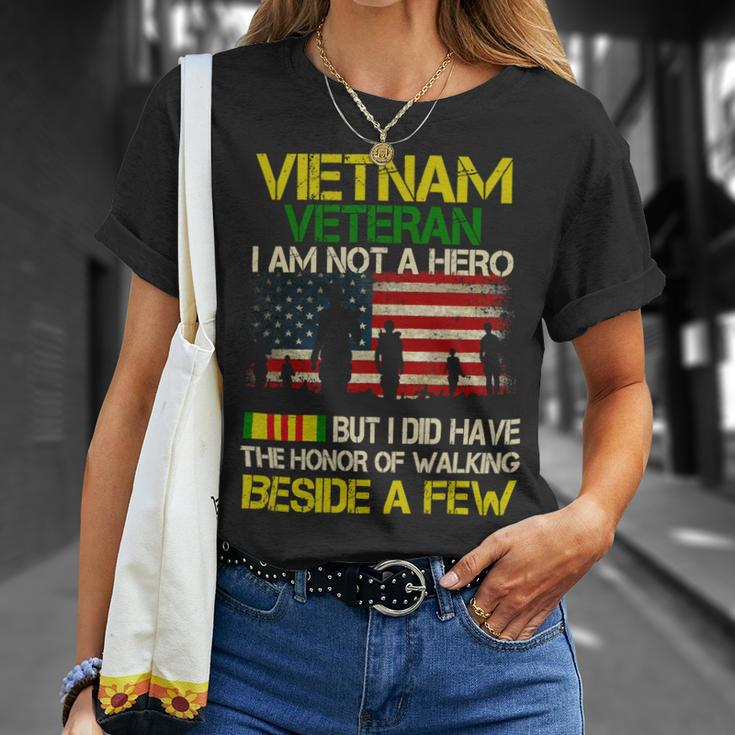 Veteran Veterans Day Vietnam Veteran I Am Not A Hero But I Did Have The Honor 65 Navy Soldier Army Military Unisex T-Shirt Gifts for Her