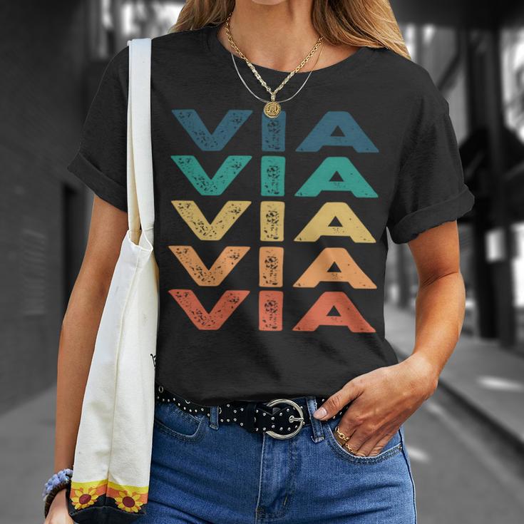 Via Name Shirt Via Family Name Unisex T-Shirt Gifts for Her