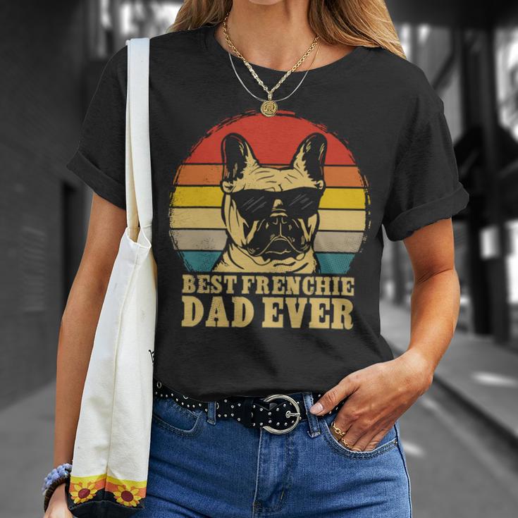 Vintage Best Frenchie Dad Ever Fathers Day 90 Shirt Unisex T-Shirt Gifts for Her