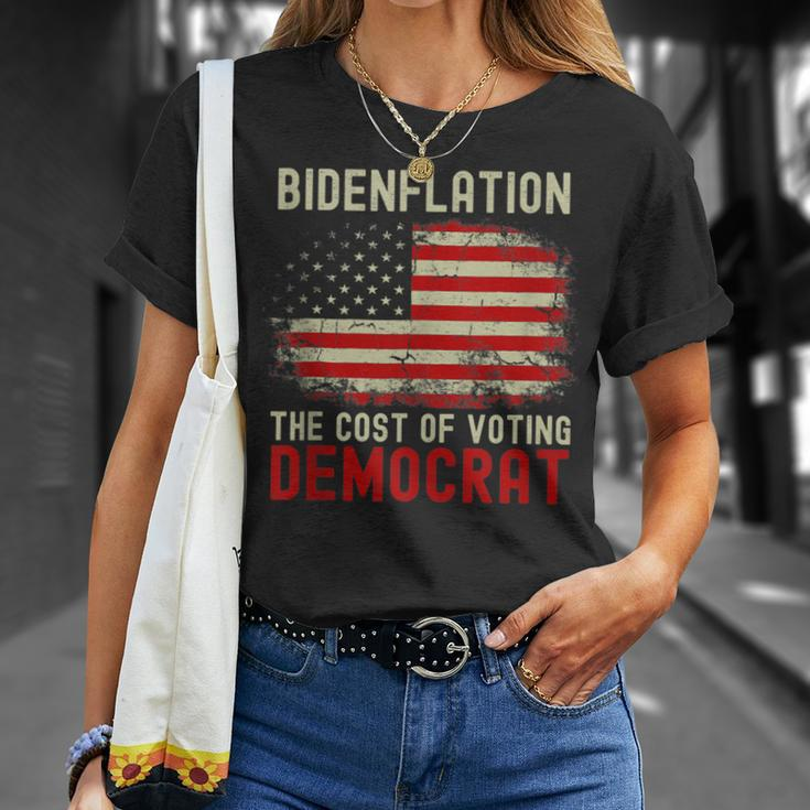 Vintage Old Bidenflation The Cost Of Voting Stupid 4Th July Unisex T-Shirt Gifts for Her