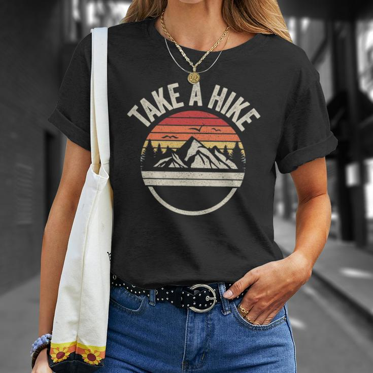 Vintage Retro Take A Hike Hiker Outdoors Camping Unisex T-Shirt Gifts for Her