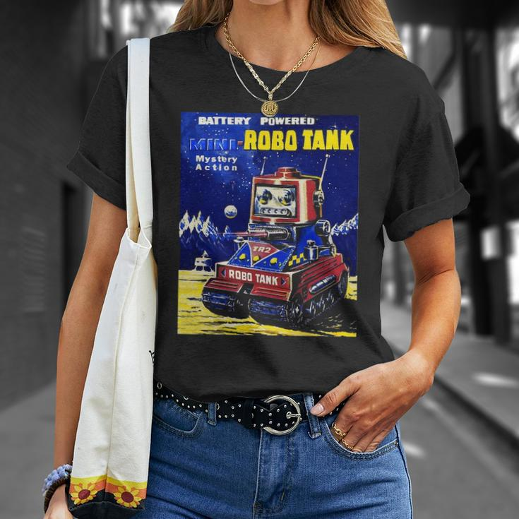 Vintage Robot Tank Japanese American Old Retro Collectible Unisex T-Shirt Gifts for Her