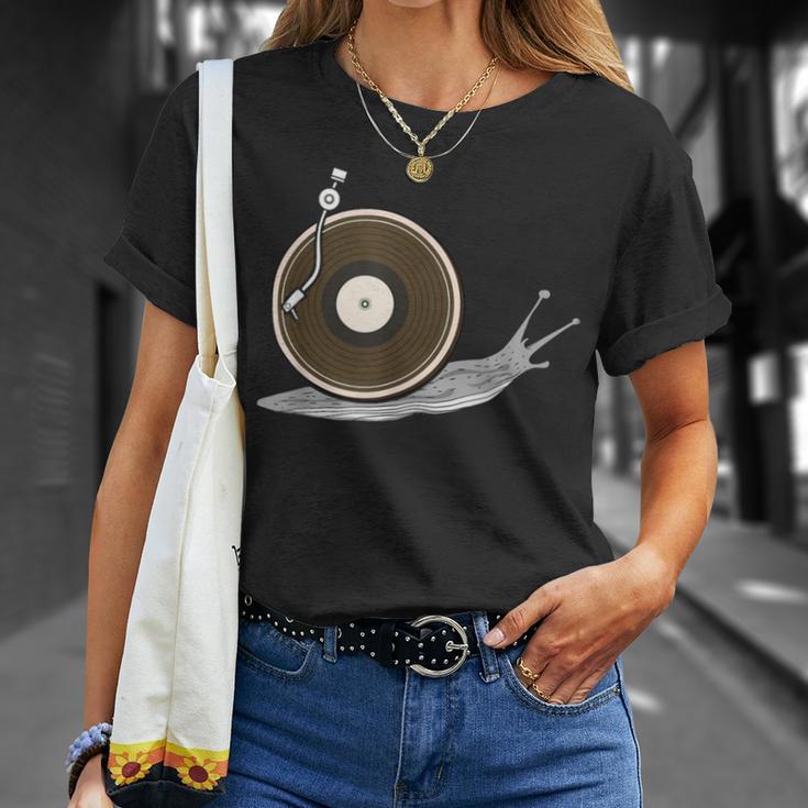 Vinyl Snail Vinyl Records Dj Vinyl Slug Lp Collector 155 Trending Shirt Unisex T-Shirt Gifts for Her