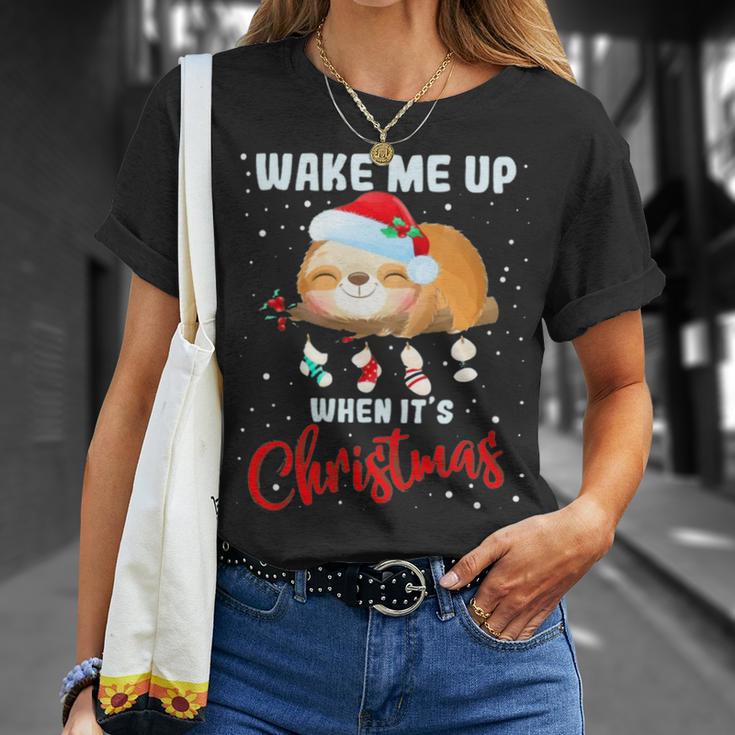 Wake Me Up When Its Christmas 819 Shirt Unisex T-Shirt Gifts for Her