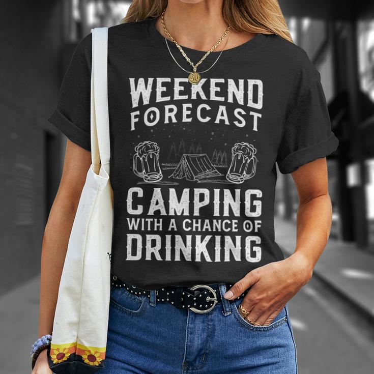 Weekend Forecast Camping With A Chance 22 Shirt Unisex T-Shirt Gifts for Her