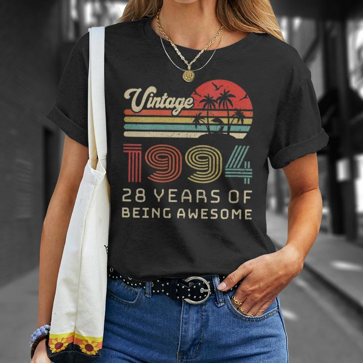 Womens 28 Years Old Birthday Vintage 1994 28Th Birthday Unisex T-Shirt Gifts for Her