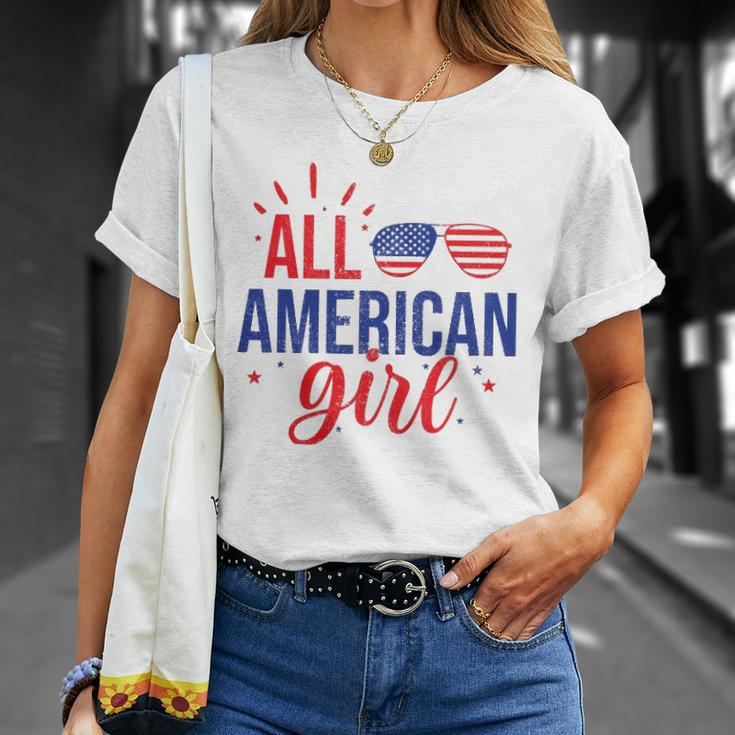 All American Girl 4Th Of July Girls Kids Sunglasses Family Unisex T-Shirt Gifts for Her
