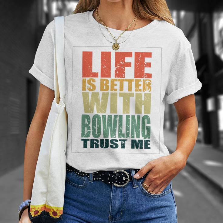 Bowling Saying Funny Unisex T-Shirt Gifts for Her