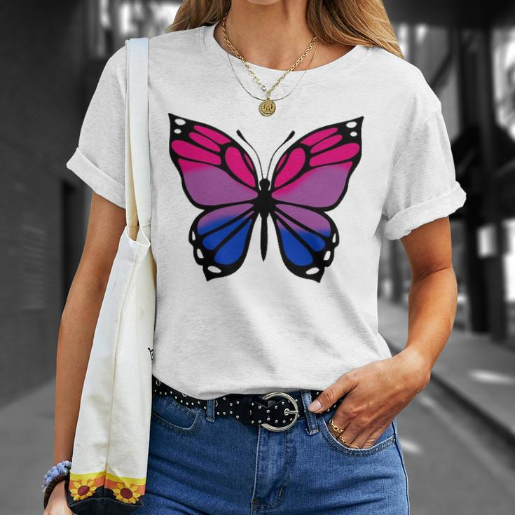 Butterfly With Colors Of The Bisexual Pride Flag Unisex T-Shirt Gifts for Her