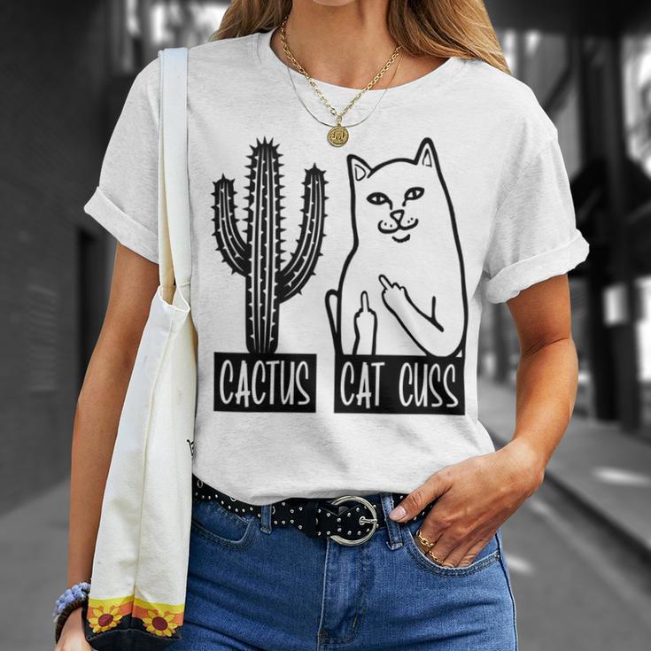 Cat Cuss Cactus Funny Cat Joke Unisex T-Shirt Gifts for Her