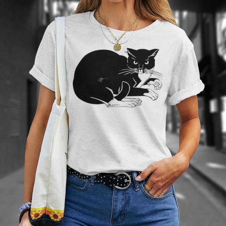 Cat Cut Cat Cat Lovers Black Cat Funny Cat Birthday Cat Gift Cat Danger Kitty V3 Unisex T-Shirt Gifts for Her