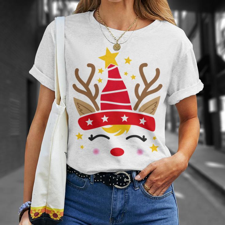 Christmas Unicorn Face Santicorn Cute V2 Unisex T-Shirt Gifts for Her