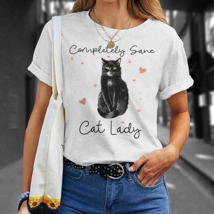 Completely Sane Cat Lady Cat Lover Unisex T-Shirt Gifts for Her