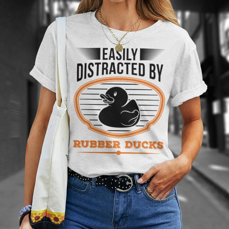 Easily Distracted By Rubber Ducks Duck Unisex T-Shirt Gifts for Her