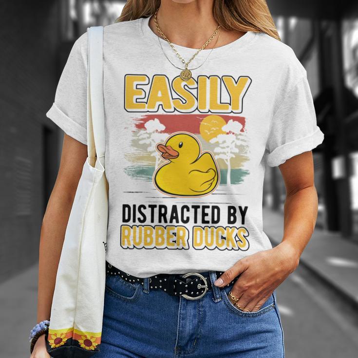 Easily Distracted By Rubber Ducks Duck V2 Unisex T-Shirt Gifts for Her