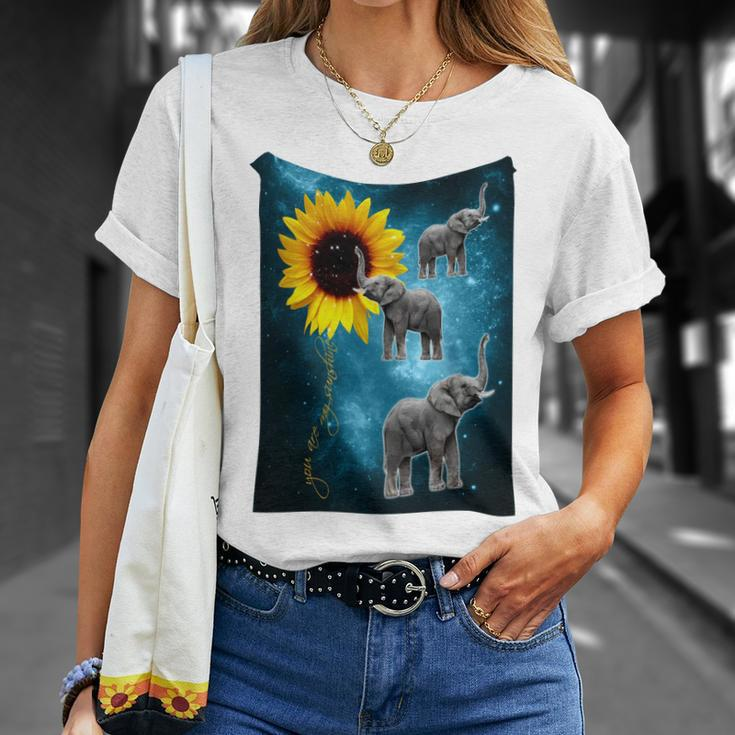 Elephant - Sunflower You Are My Sunshine Unisex T-Shirt Gifts for Her