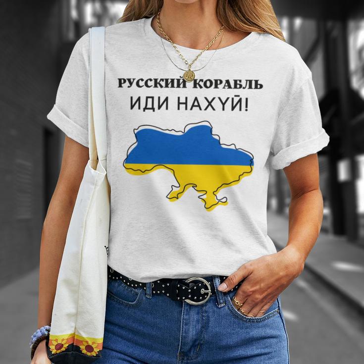 Flag Map Russian Warship Go F Unisex T-Shirt Gifts for Her