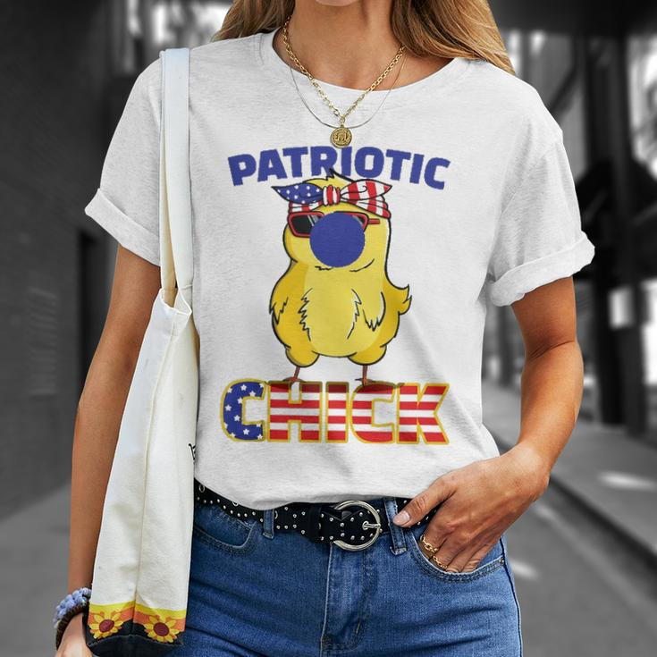 Fourth Of July 4Th Cute Patriotic Chick American Flag Gift Unisex T-Shirt Gifts for Her