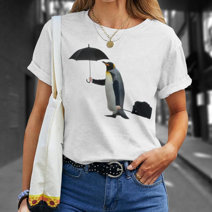 Funny Business Penguin Birds With Human Hands Unisex T-Shirt Gifts for Her