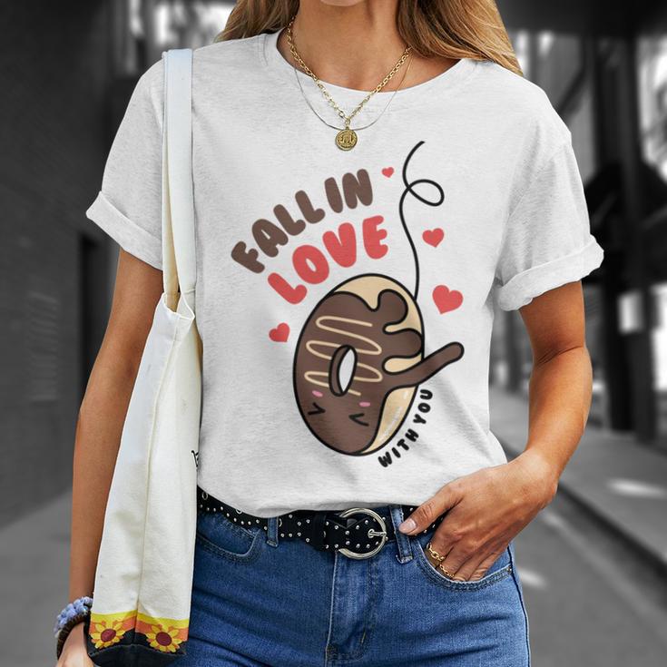 Funny Donut Fall In Love Unisex T-Shirt Gifts for Her