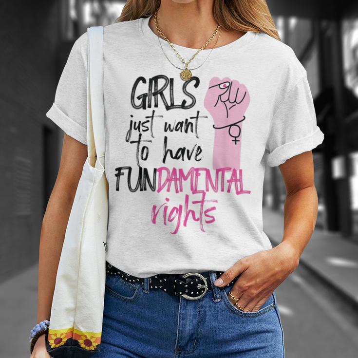 Girls Just Wanna Have Fundamental Human Rights Funny V2 Unisex T-Shirt Gifts for Her