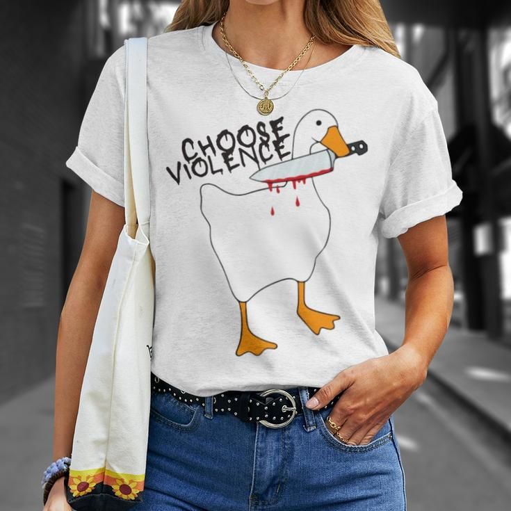 Goose With Knife Sticker Goose Sticker Funny Quotes Funny Animal Stickerspeace Was Never An Option Unisex T-Shirt Gifts for Her