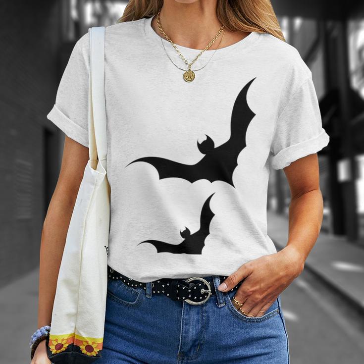 Halloween Two Bats Pattern Unisex T-Shirt Gifts for Her