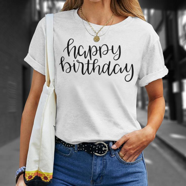 Happy Birthday Text Design Unisex T-Shirt Gifts for Her