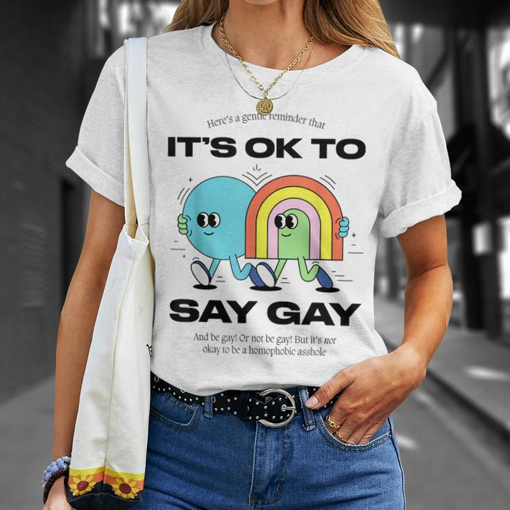 Its Ok To Say Gay Florida Lgbt Gay Pride Protect Trans Kids Unisex T-Shirt Gifts for Her