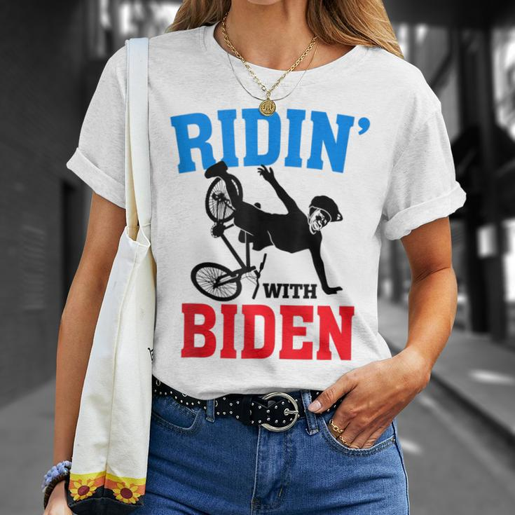 Joe Biden Falling With Biden Funny Ridin With Biden V3 Unisex T-Shirt Gifts for Her