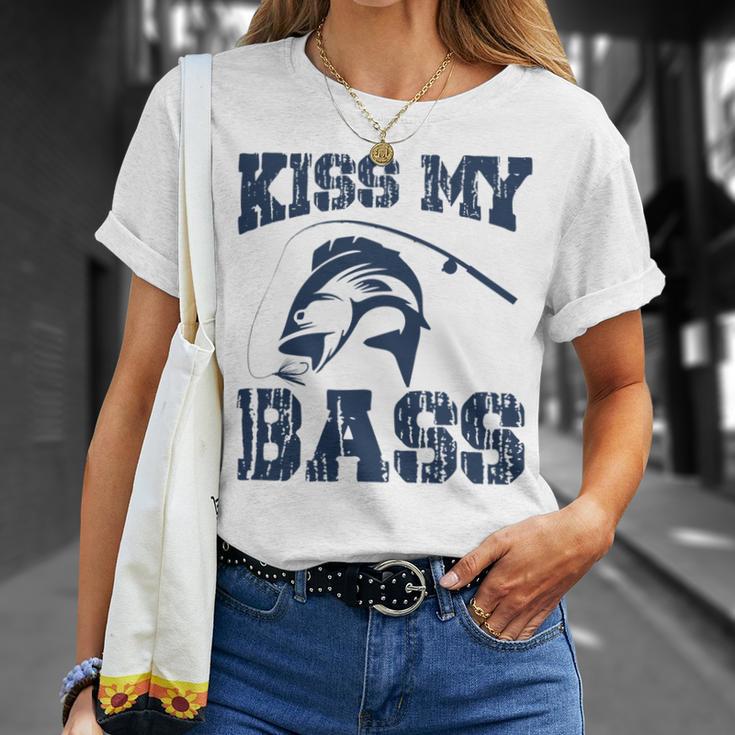 Love Fishing Kiss My Bass Unisex T-Shirt Gifts for Her