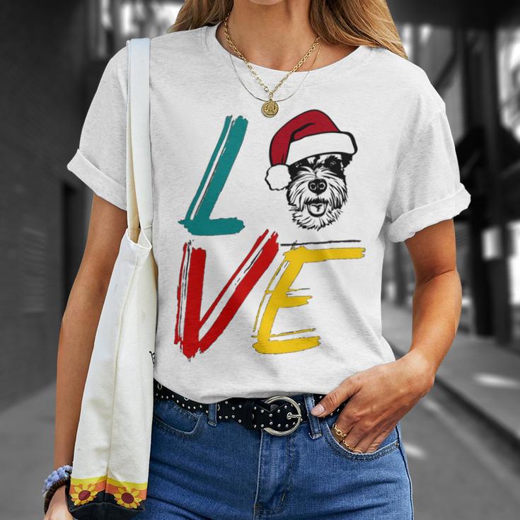 Love My Xmas Miniature Schnauzer Unisex T-Shirt Gifts for Her