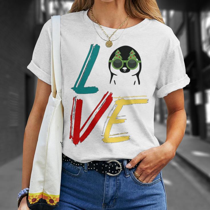 Love The Xmas Penguin Unisex T-Shirt Gifts for Her