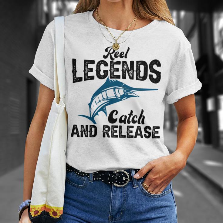 Loving Fish Reel Legends Catch And Release Unisex T-Shirt Gifts for Her