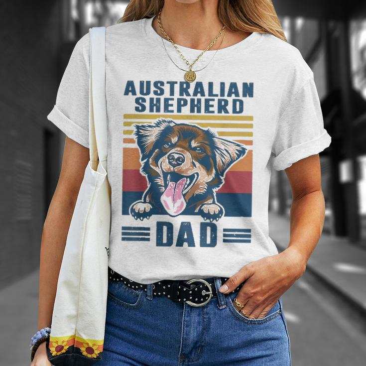 Mens Australian Shepherd Dad Father Retro Australian Shepherd Unisex T-Shirt Gifts for Her