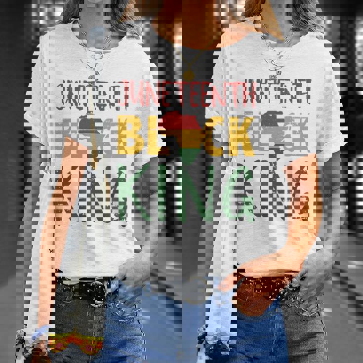Mens Juneteenth Black King In African Flag Colors For Afro Pride Unisex T-Shirt Gifts for Her