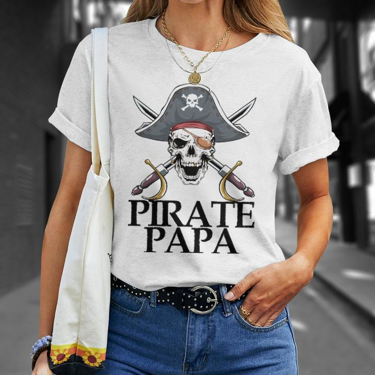 Mens Pirate Papa Captain Sword Gift Funny Halloween Unisex T-Shirt Gifts for Her