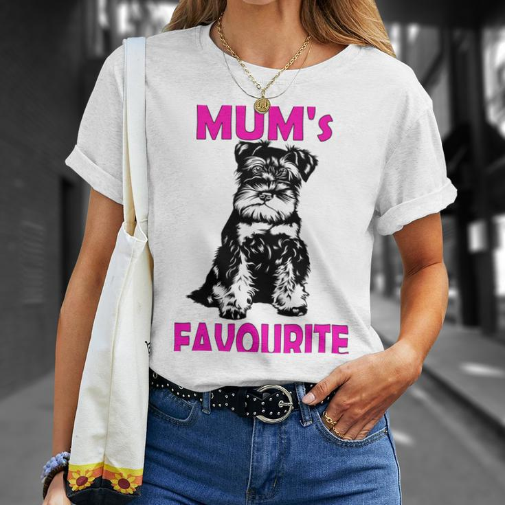 Miniature Schnauzer At Home Mums Favourite Multi Tasking Dog Unisex T-Shirt Gifts for Her