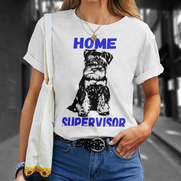 Miniature Schnauzer Home Supervisor Child Wrangler Multi Tasking Dog Unisex T-Shirt Gifts for Her